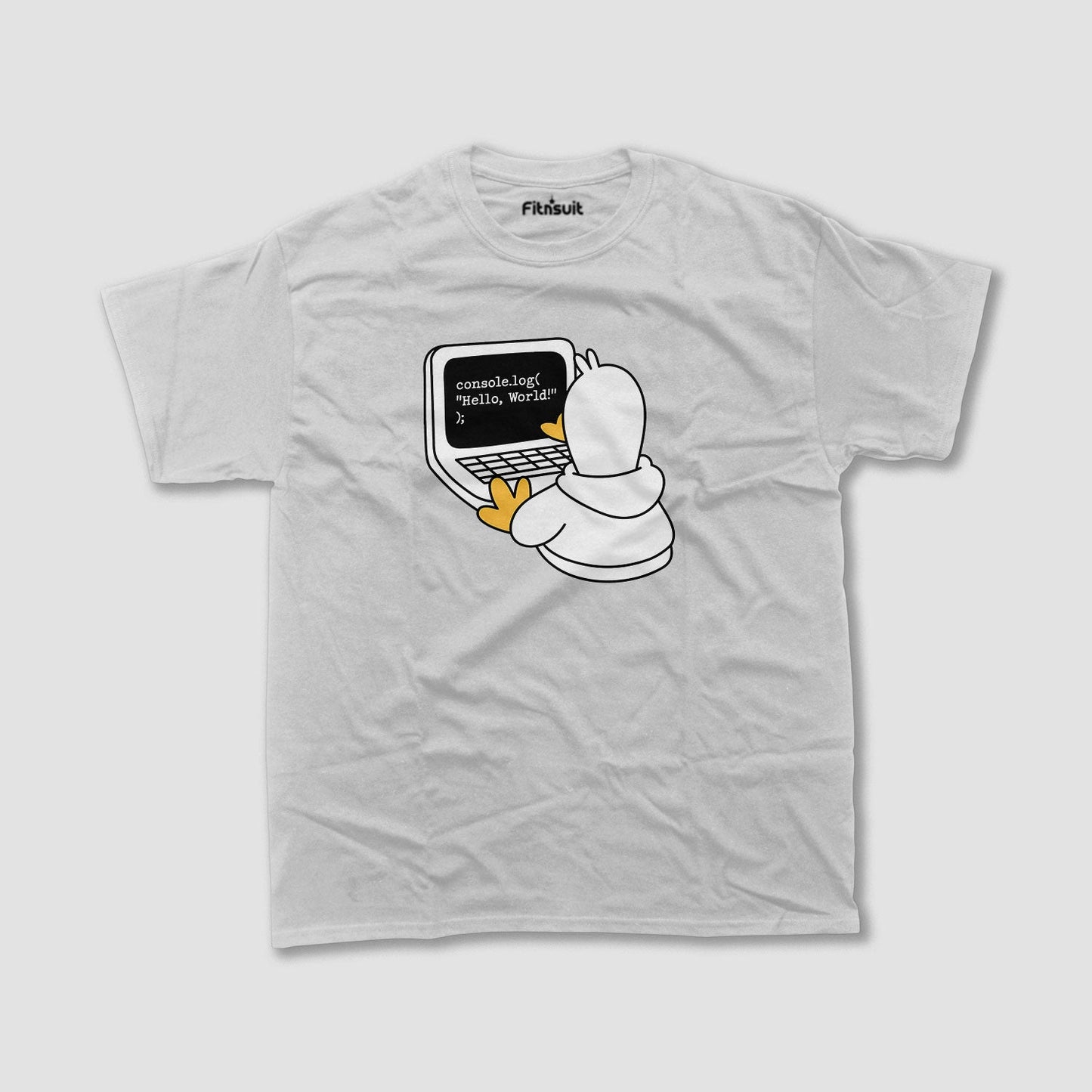 Penguin With Laptop Saying “Socializing ‘Hello World’” Programmer T-Shirt