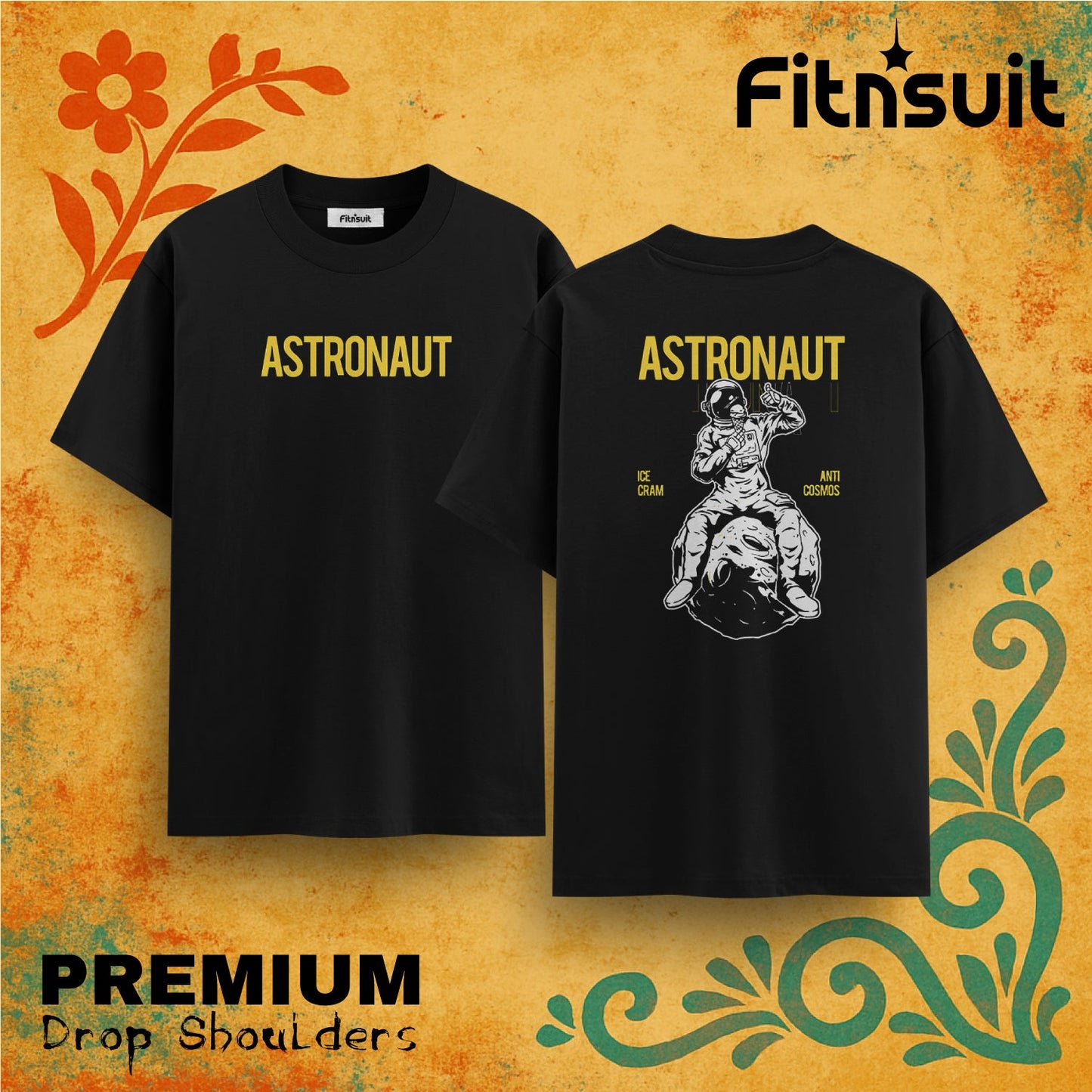Astronaut Ice Cream Anti Cosmos Drop Shoulder T shirt
