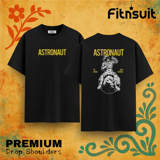 Astronaut Ice Cream Anti Cosmos Drop Shoulder T shirt