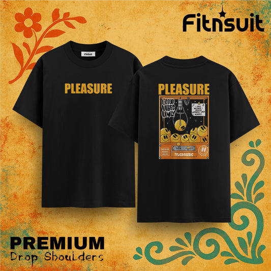 Pleasure Good Vibes Only Retro Drop Shoulder T shirt