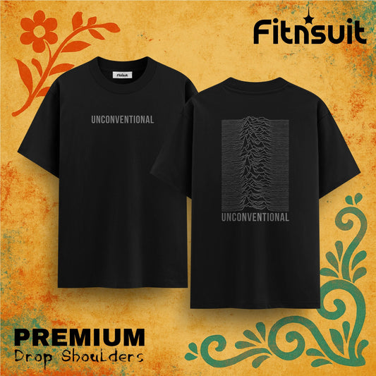 Unconventional Minimal Line Art  Drop Shoulder T shirt