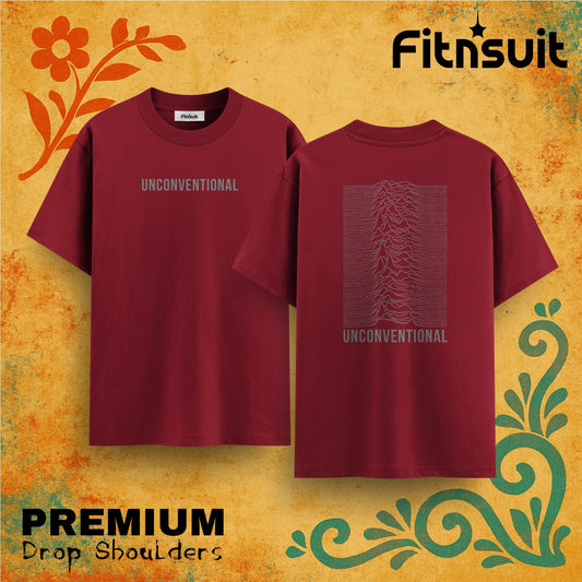 Unconventional Minimal Line Art  Drop Shoulder T shirt