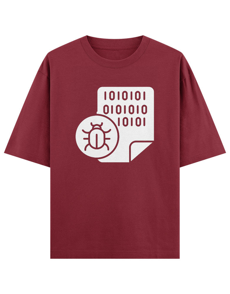 10101010 Binary code with bug icon T shirt for Ethical Hacker.