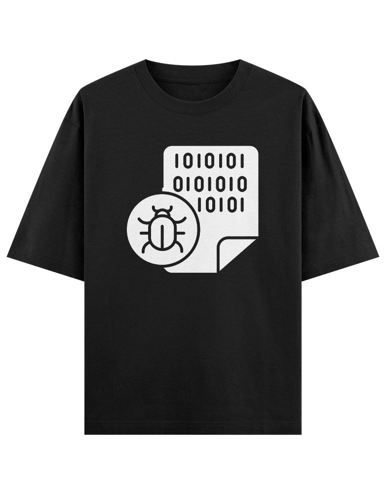 10101010 Binary code with bug icon T shirt for Ethical Hacker.