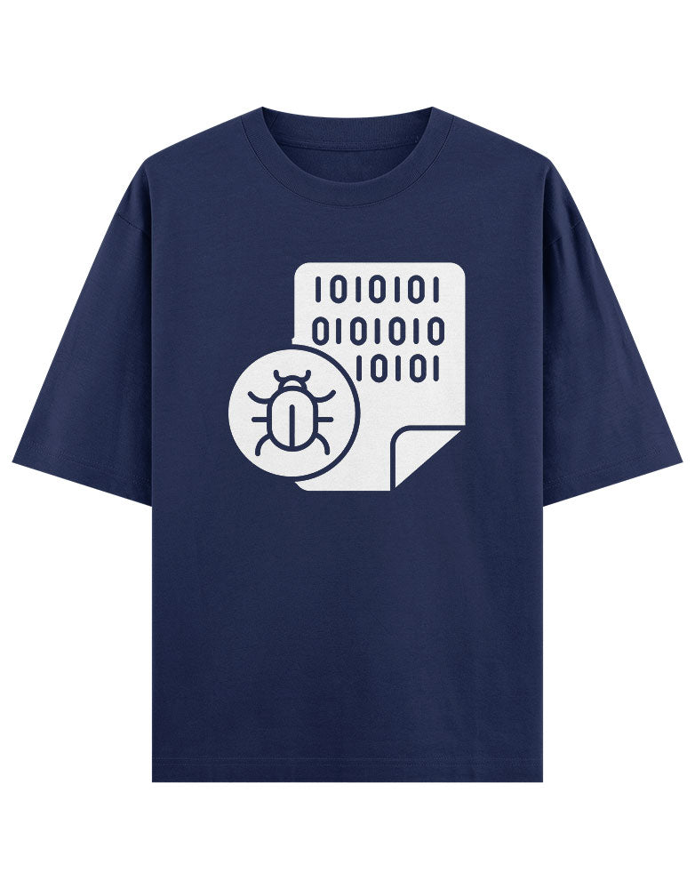 10101010 Binary code with bug icon T shirt for Ethical Hacker.