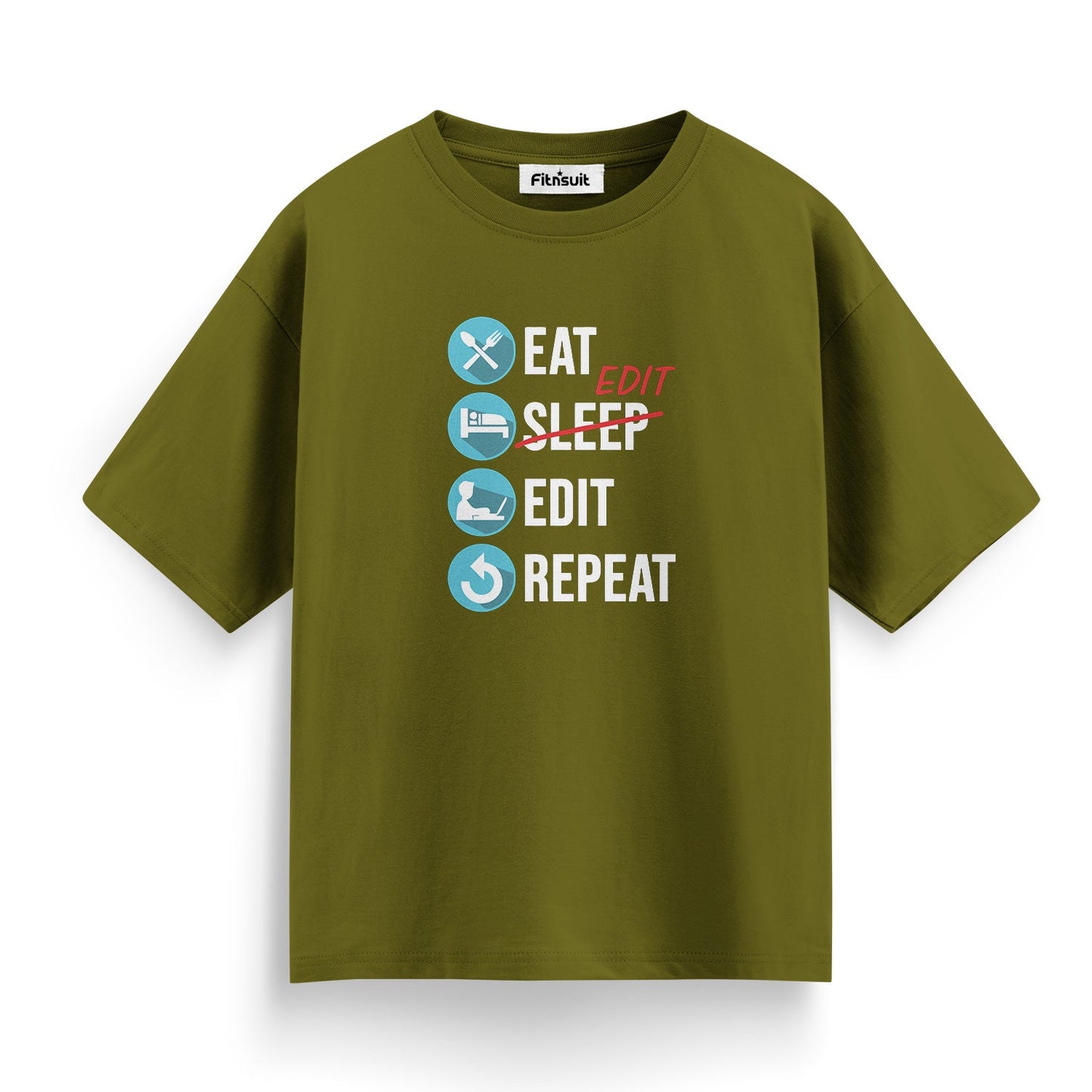 Eat Sleep Edit Repeat Funny Workflow T-Shirt for Video Editor