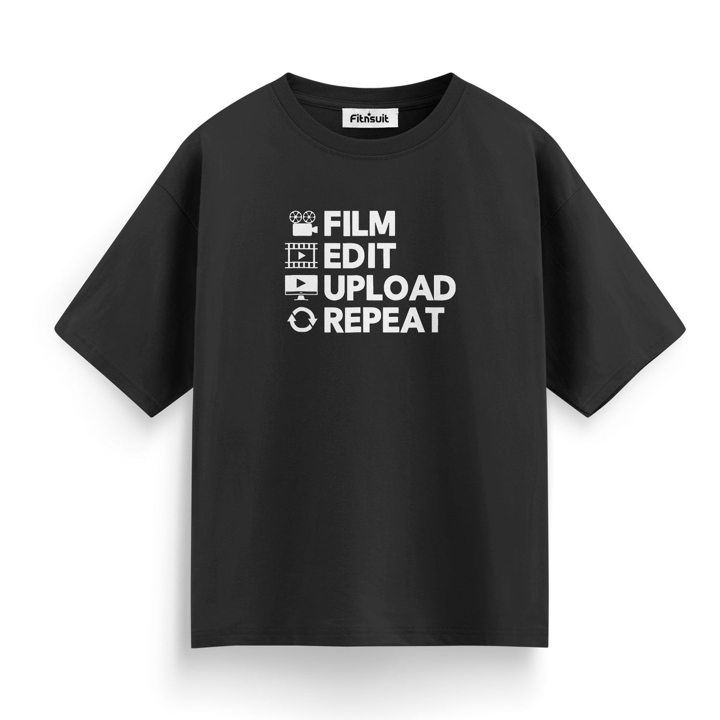 Film Edit Upload Repeat Cinematic T-Shirt for Film Maker