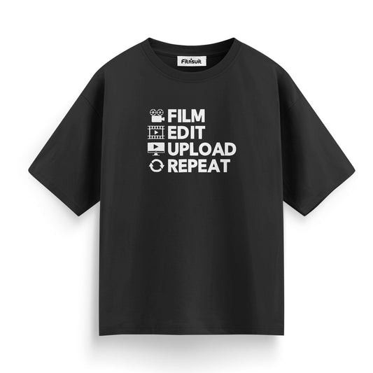 Film Edit Upload Repeat Cinematic T-Shirt for Film Maker