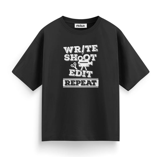 Write Shoot Edit Repeat Filmmaking Workflow T-Shirt for Film Maker