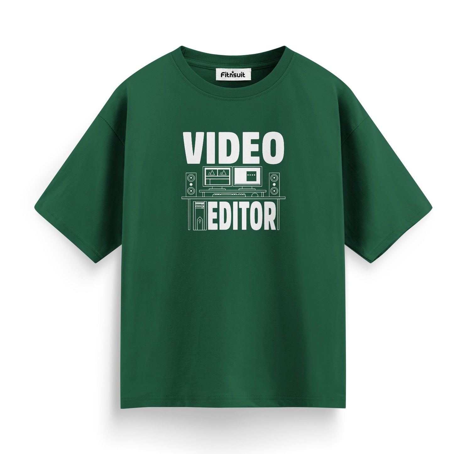 Video Editor Desk Setup Minimal Design T-Shirt for Video Editor