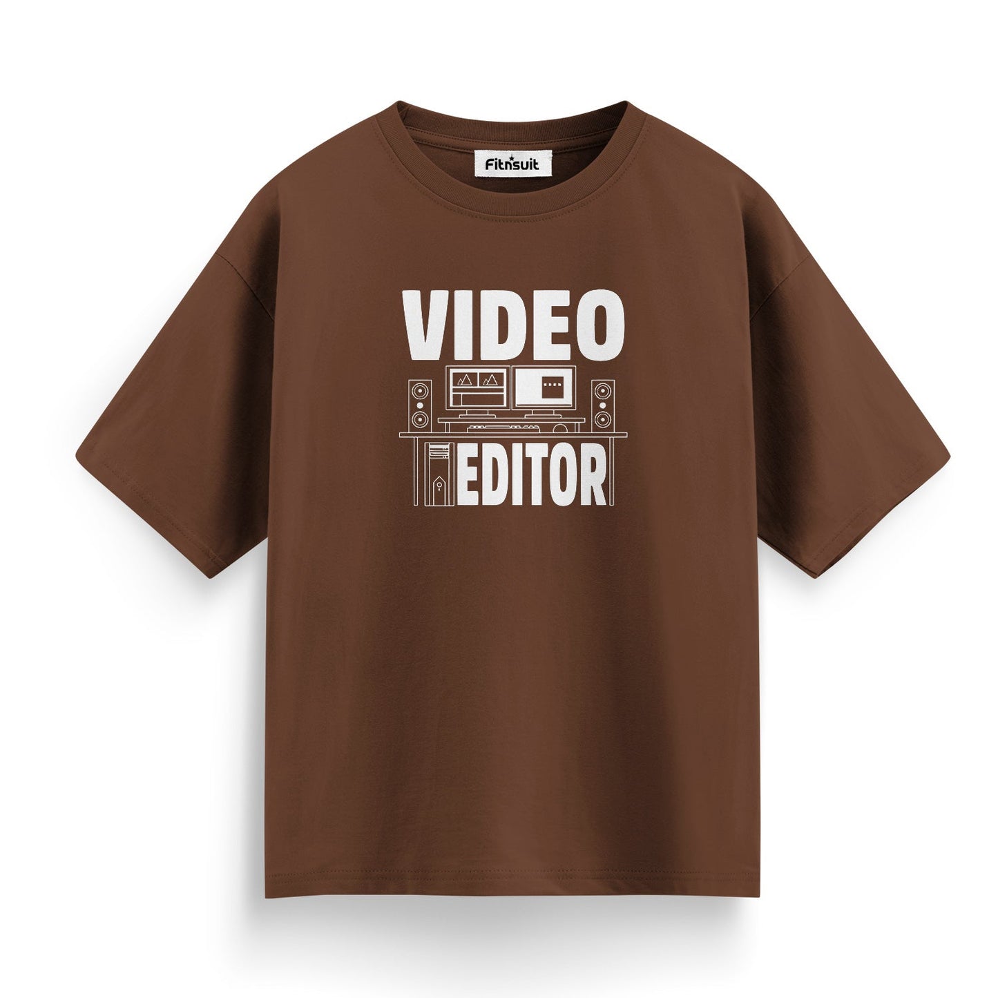 Video Editor Desk Setup Minimal Design T-Shirt for Video Editor