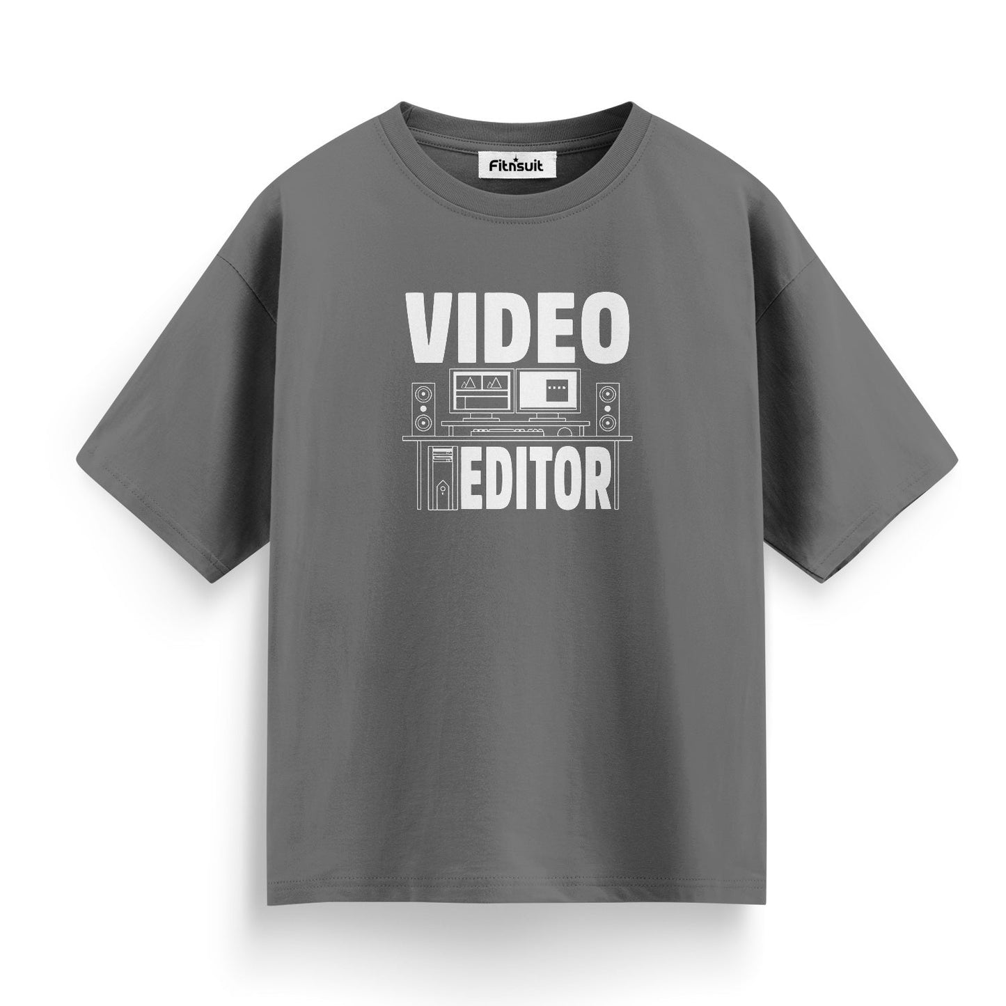 Video Editor Desk Setup Minimal Design T-Shirt for Video Editor