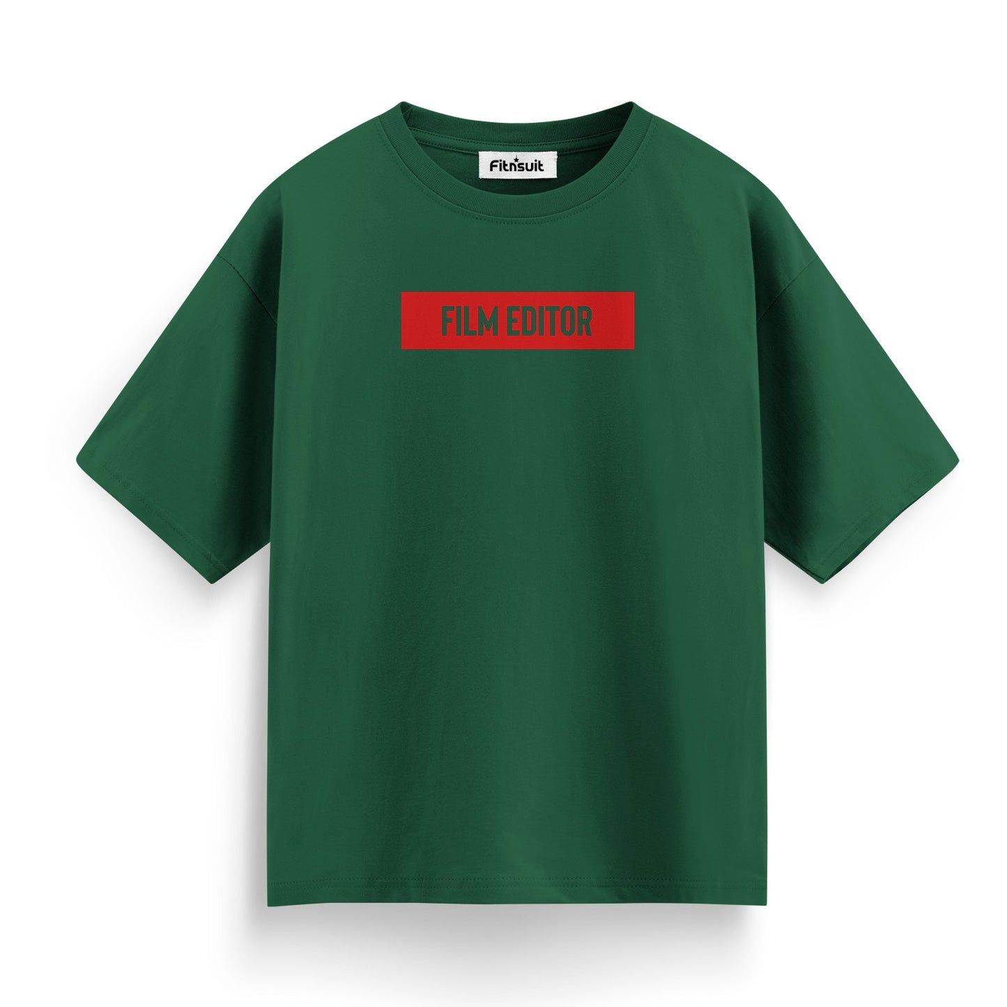 Film Editor Red Label Bold Typography T-Shirt for Film Maker