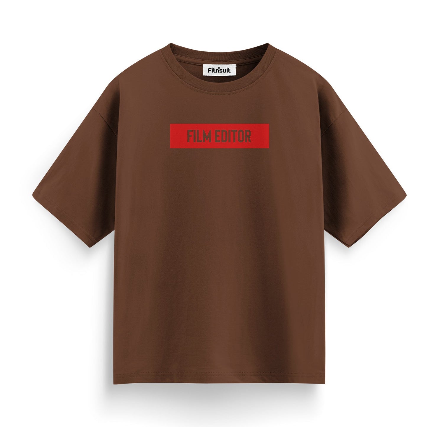 Film Editor Red Label Bold Typography T-Shirt for Film Maker