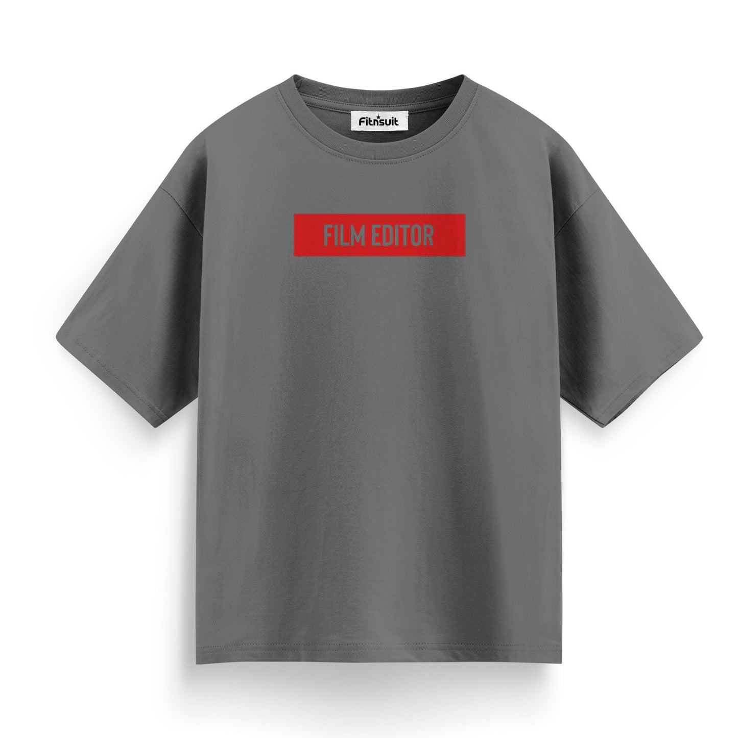 Film Editor Red Label Bold Typography T-Shirt for Film Maker