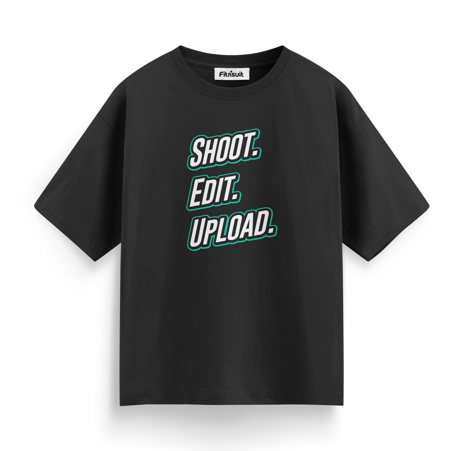 Shoot Edit Upload Repeat Bold Typography T-Shirt for Video Editor