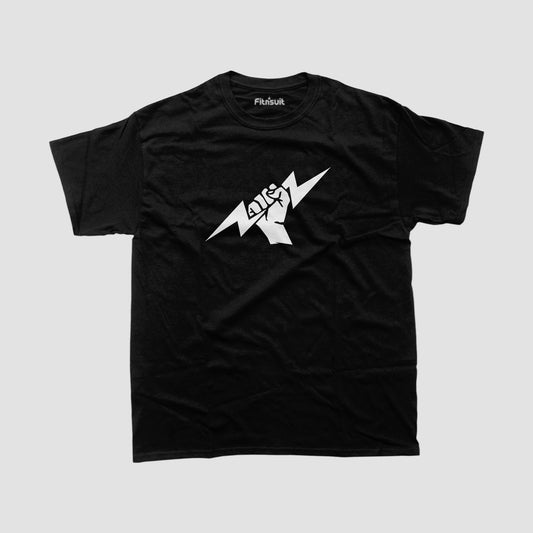 Raised Fist Lightning Bolt Electrician Electrical T Shirt