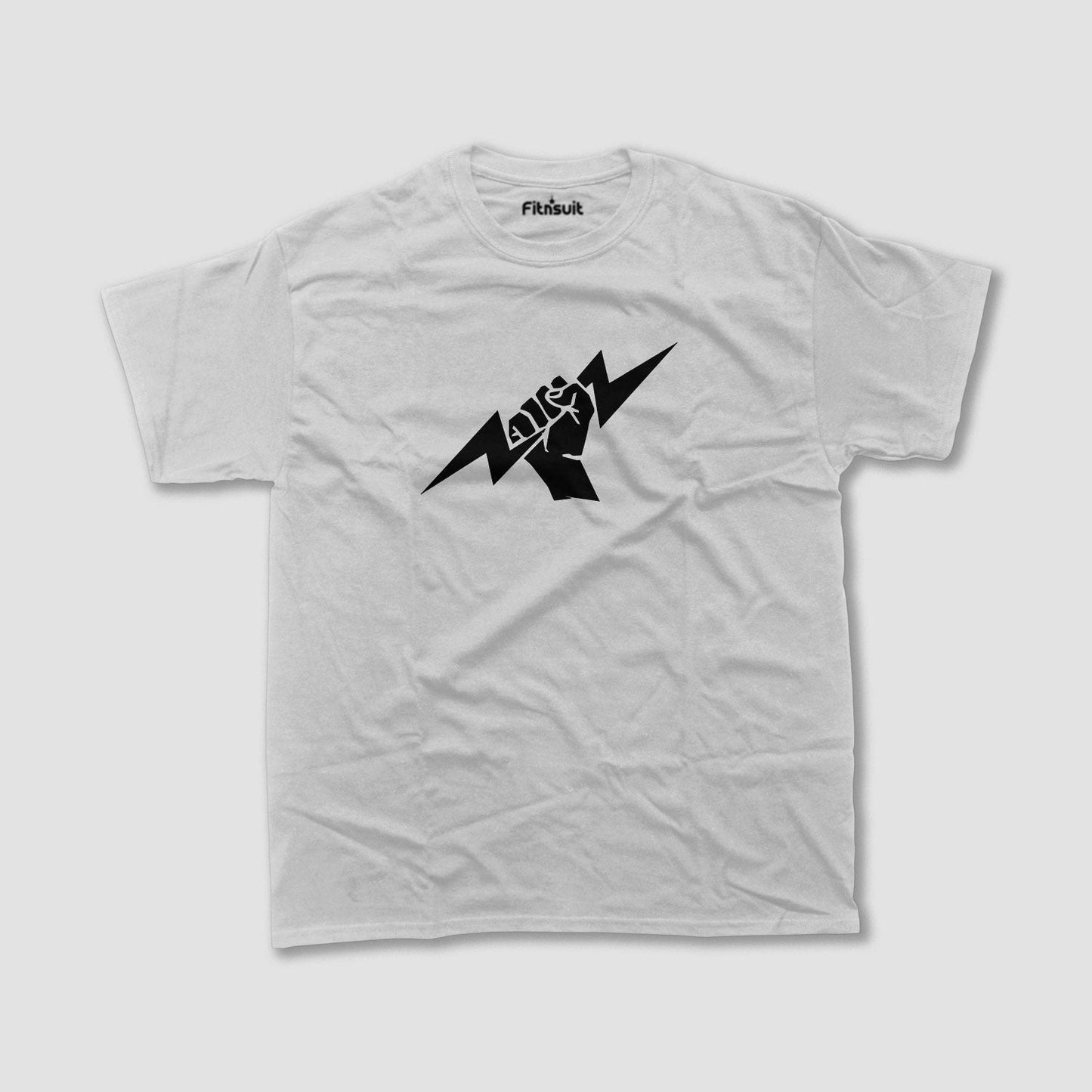 Raised Fist Lightning Bolt Electrician Electrical T Shirt