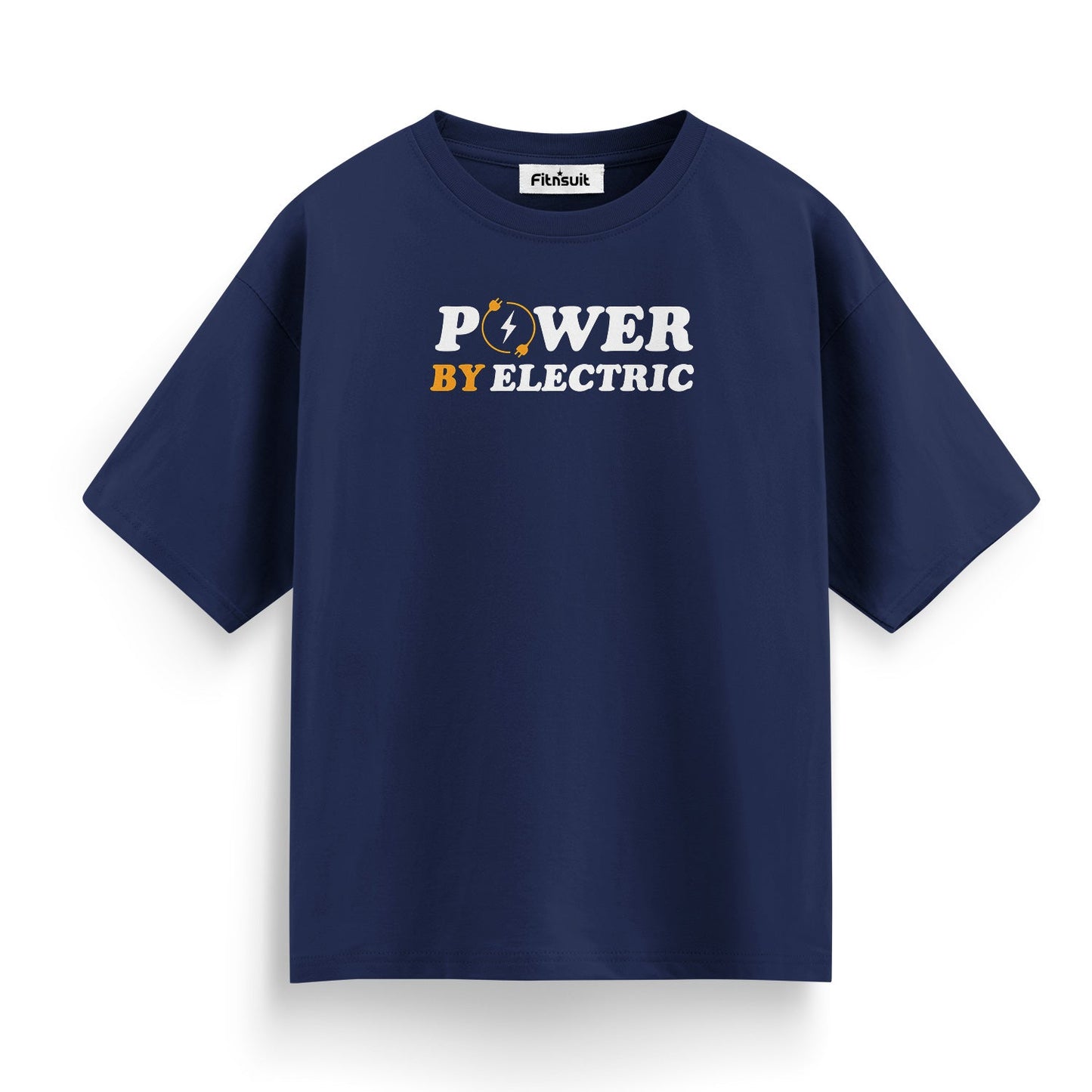 Power By Electric Bold Text T Shirt