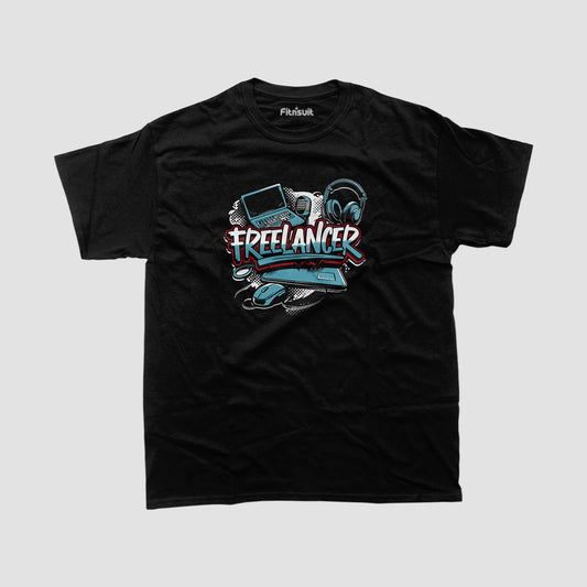 Freelancer Setup with Tools Illustration Freelancer T-Shirt