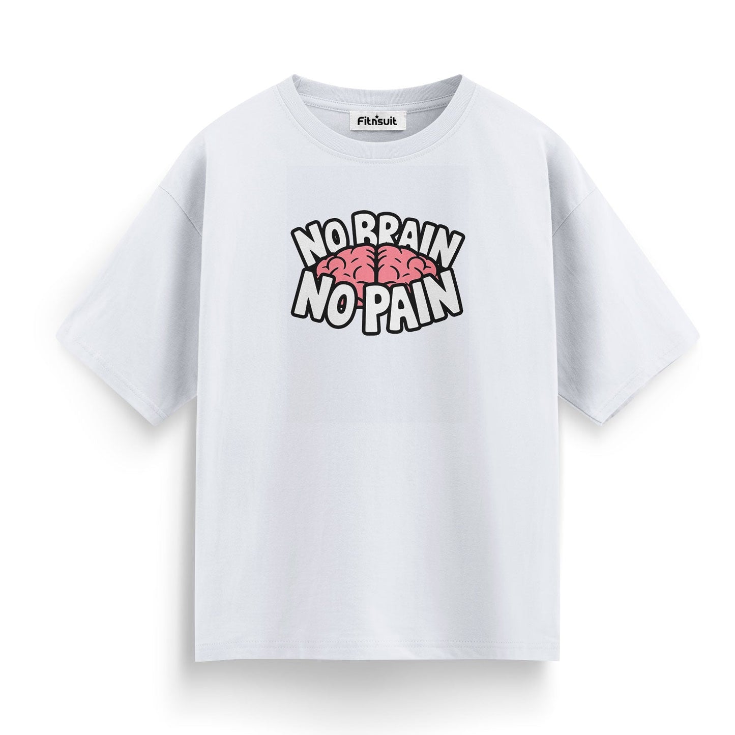 No Brain No Pain with Pink Brain Icon Freelancer T-Shirt