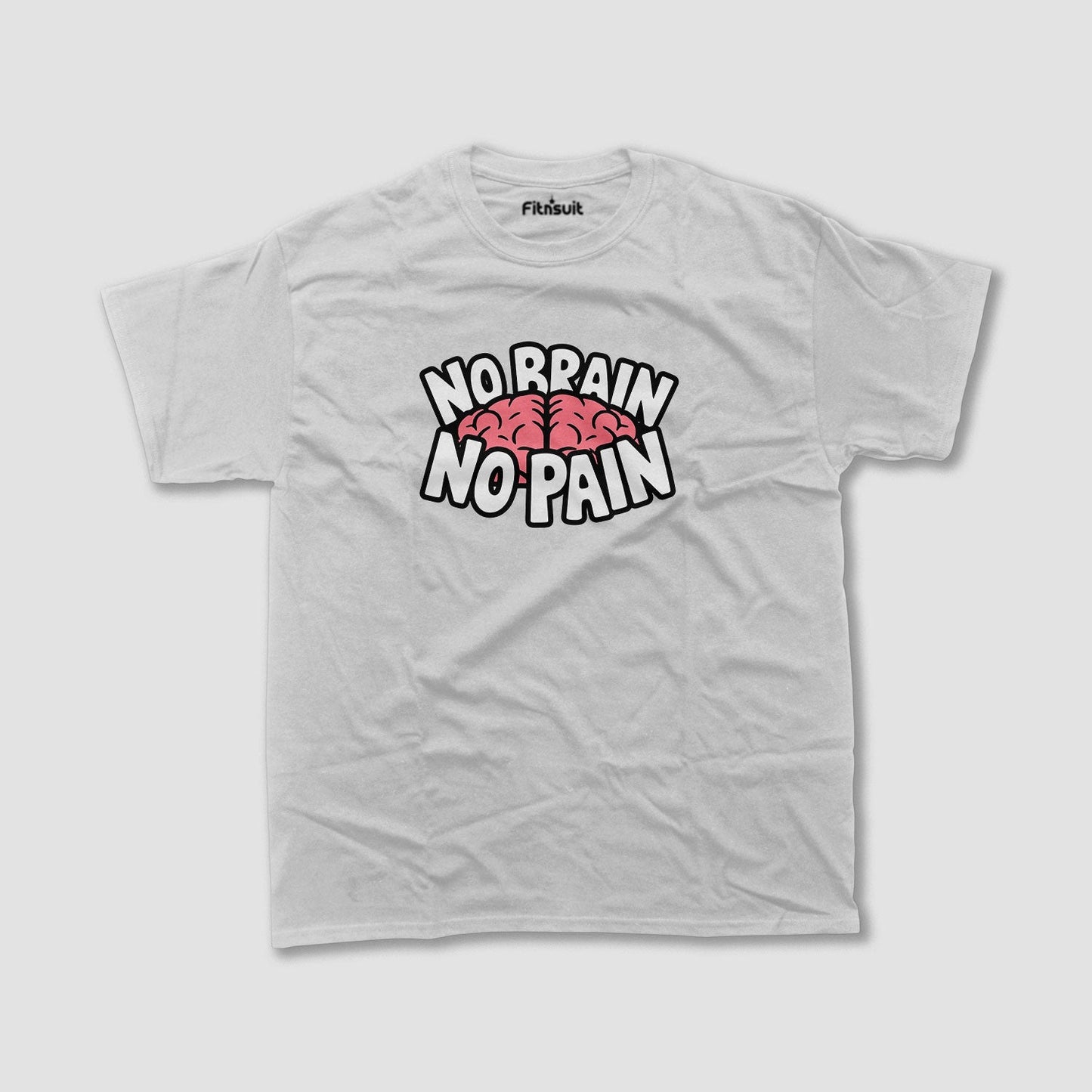 No Brain No Pain with Pink Brain Icon Freelancer T-Shirt