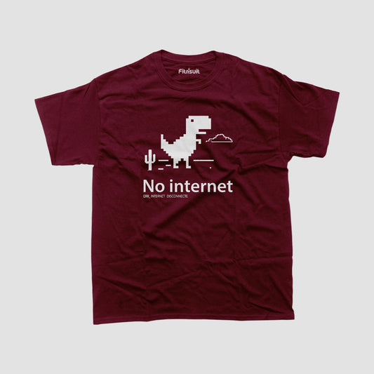 No Internet Chrome Dino Offline Game Freelancer T-Shirt