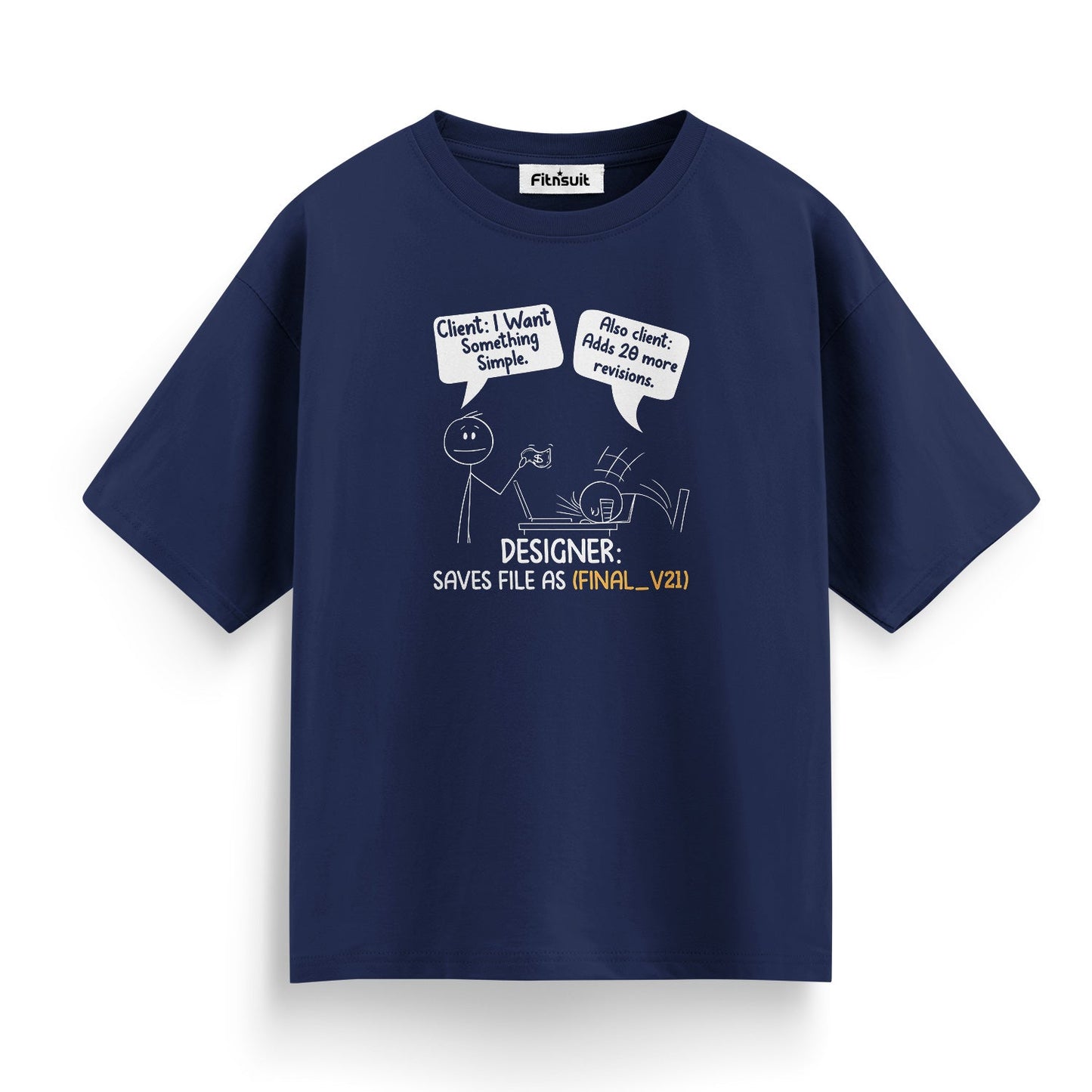 Designer Saves File As FINAL_V21 Comic Graphic Designer T-Shirt