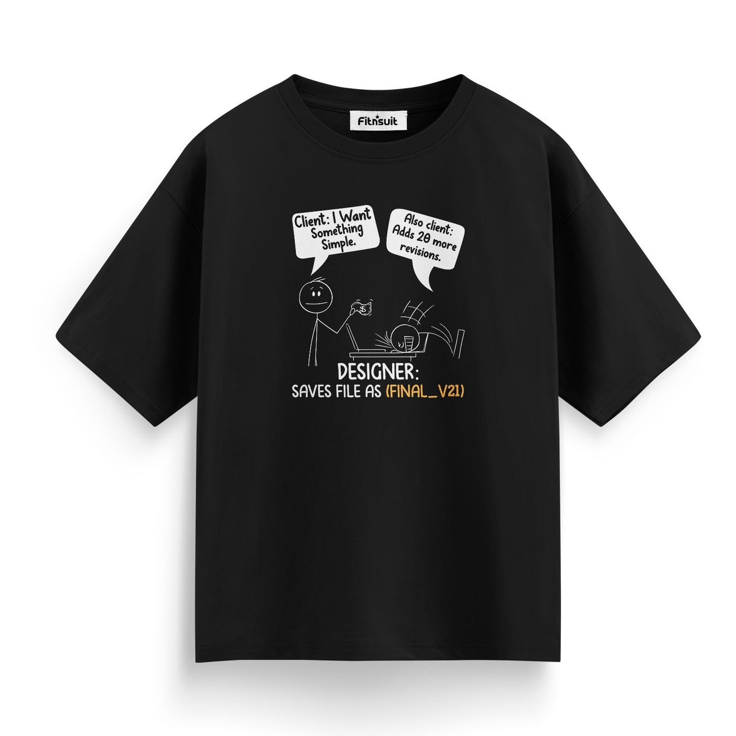 Designer Saves File As FINAL_V21 Comic Graphic Designer T-Shirt