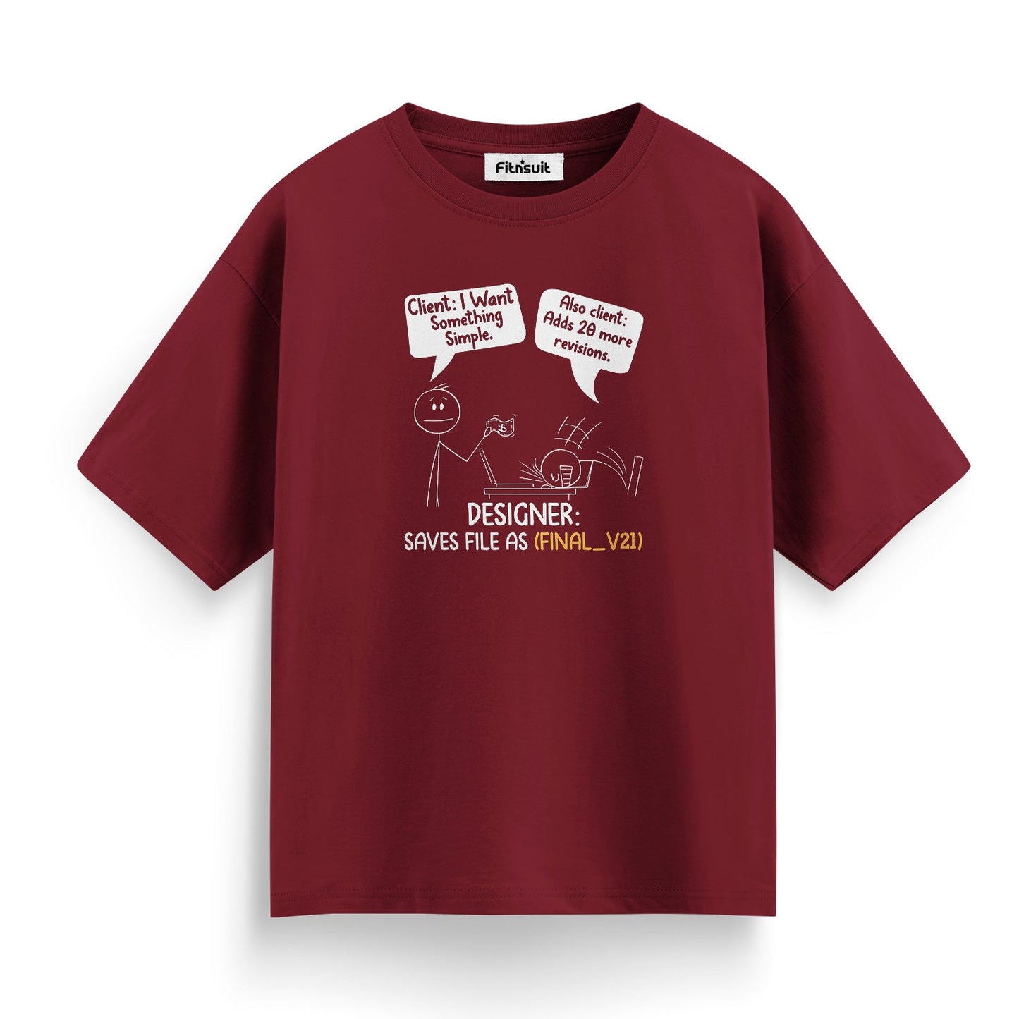 Designer Saves File As FINAL_V21 Comic Graphic Designer T-Shirt