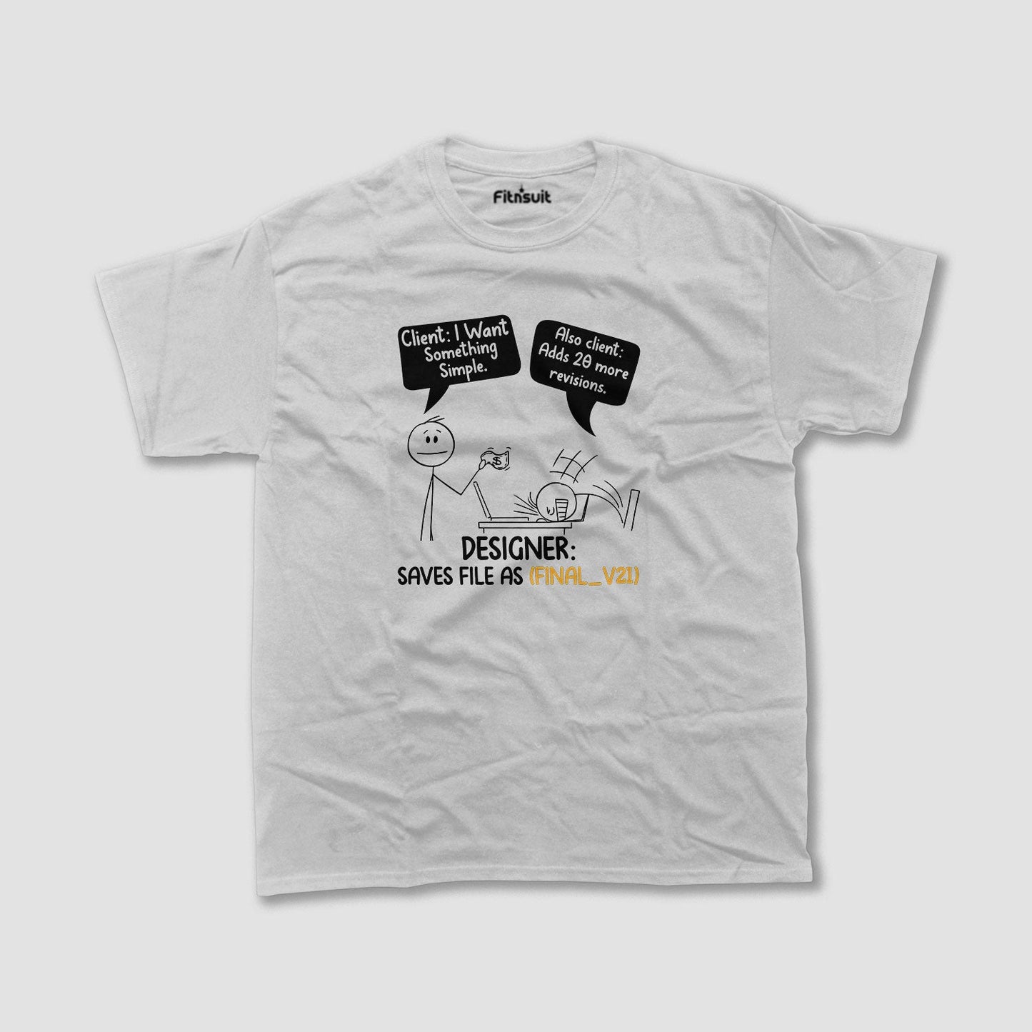 Designer Saves File As FINAL_V21 Comic Graphic Designer T-Shirt