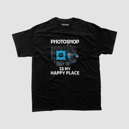 Photoshop Is My Happy Place UI Layout Graphic Designer T-Shirt