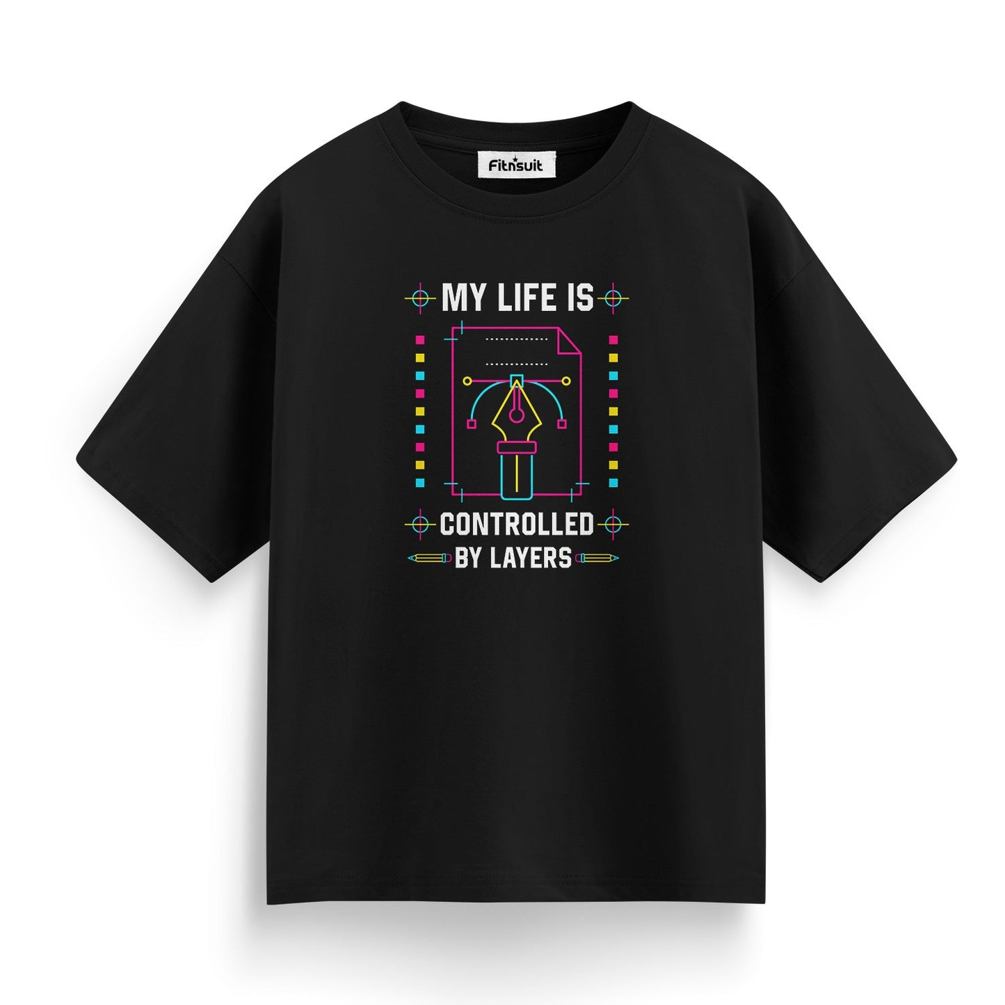 My Life Is Controlled by Layers (Pen Tool UI) Graphic Designer T-Shirt