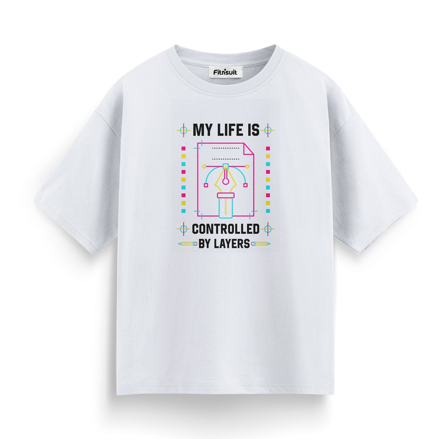 My Life Is Controlled by Layers (Pen Tool UI) Graphic Designer T-Shirt