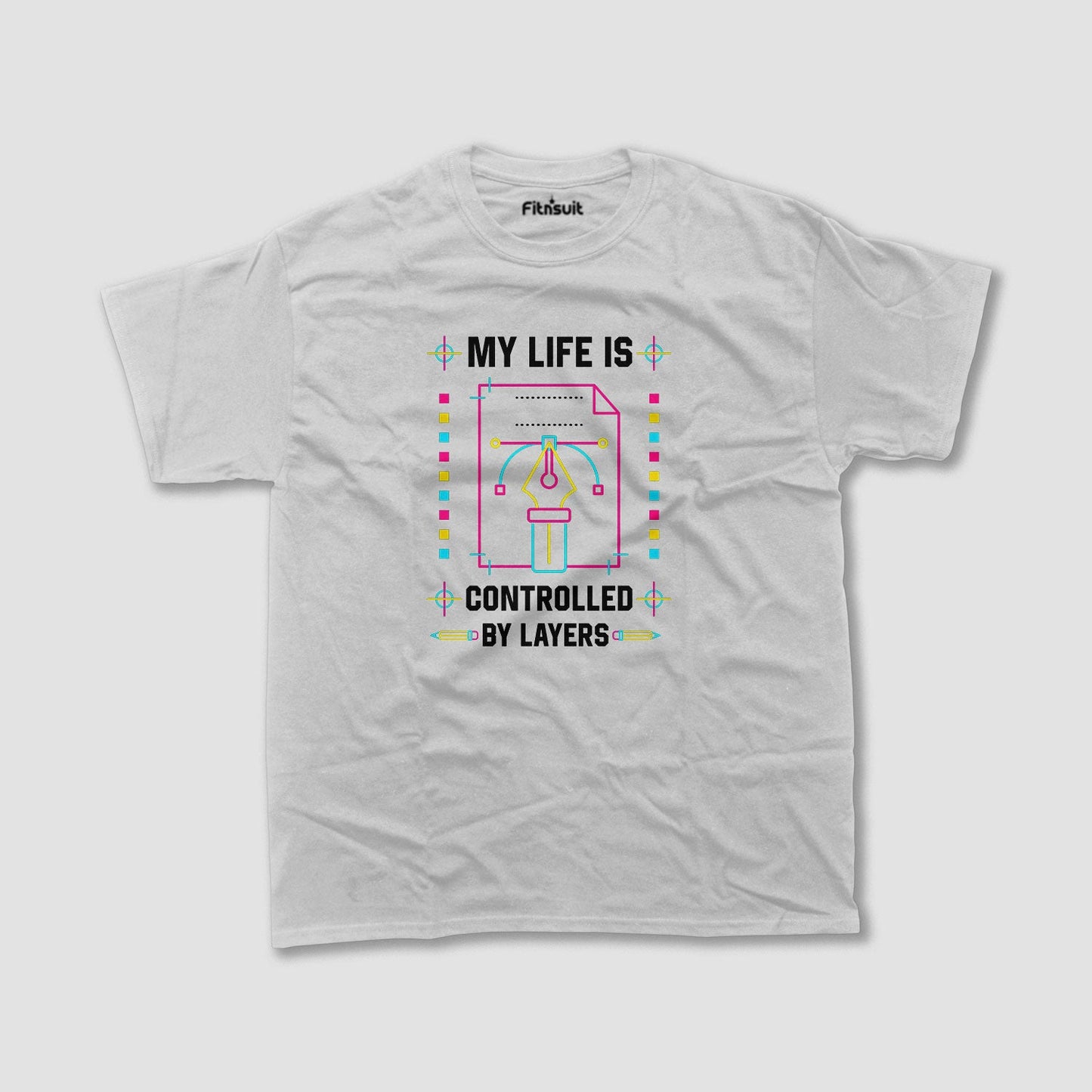 My Life Is Controlled by Layers (Pen Tool UI) Graphic Designer T-Shirt