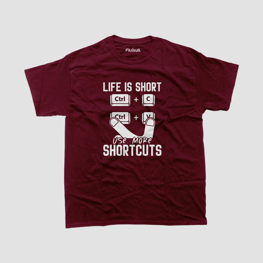 Life Is Short – Use More Shortcuts Graphic Designer T-Shirt