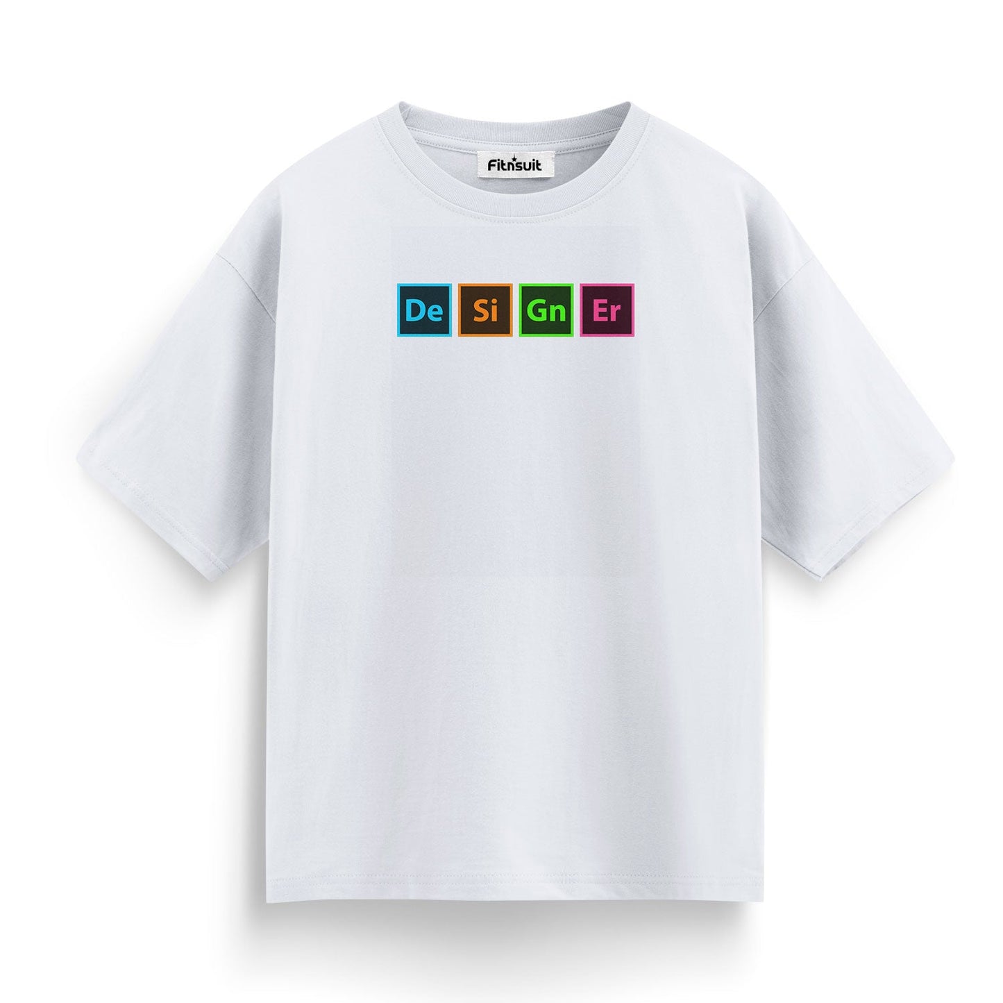 DeSiGnEr Color Block Typography Graphic Designer T-Shirt