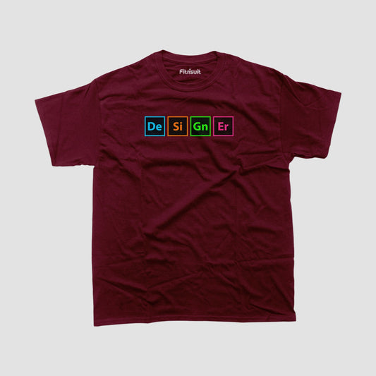 DeSiGnEr Color Block Typography Graphic Designer T-Shirt