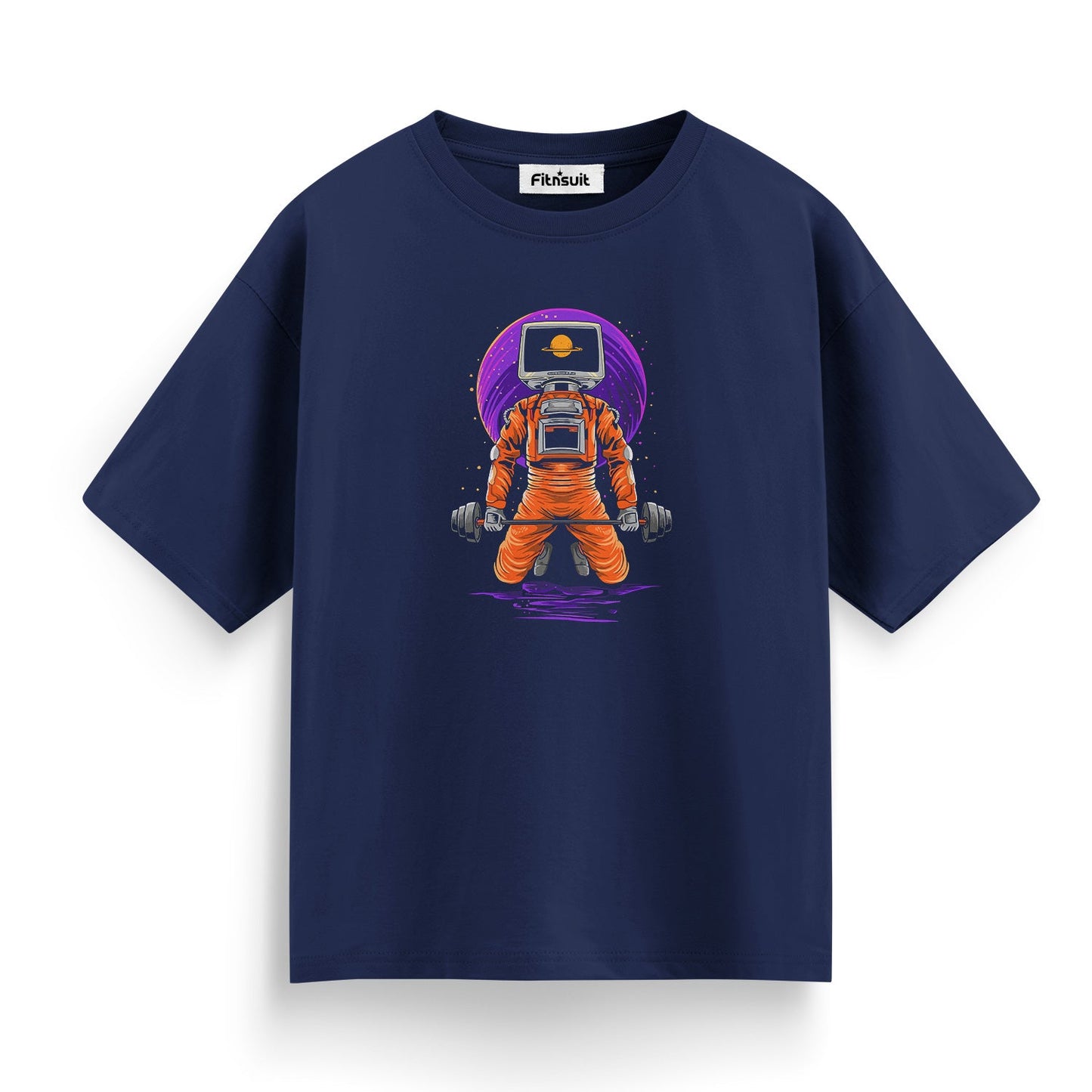 Astronaut Powerlifting Barbell Gym Motivational T shirt