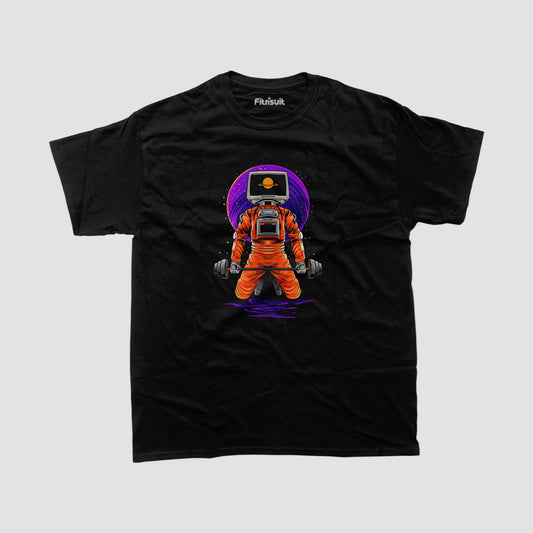 Astronaut Powerlifting Barbell Gym Motivational T shirt