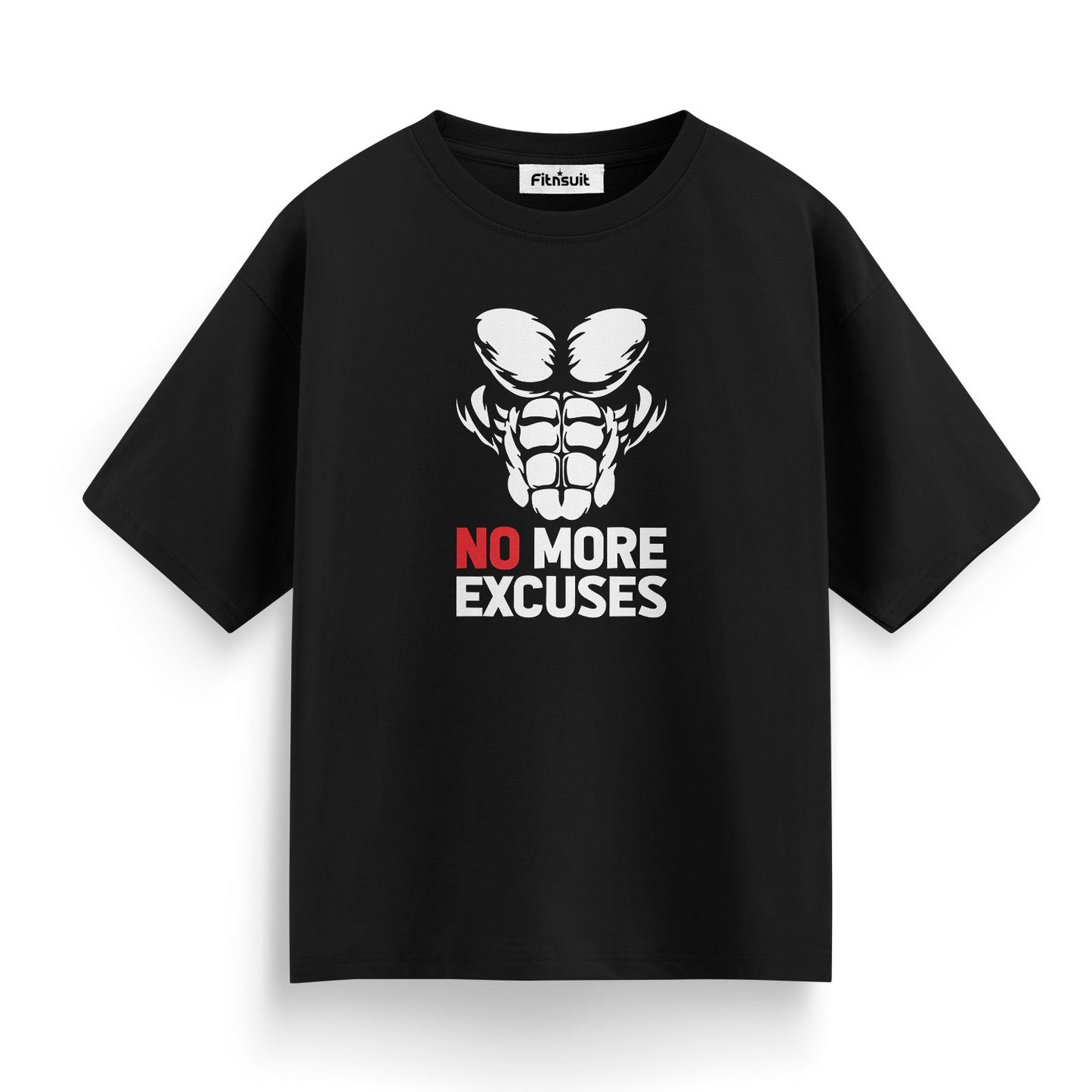 No More Excuses Muscle Abs Gym Motivational T shirt