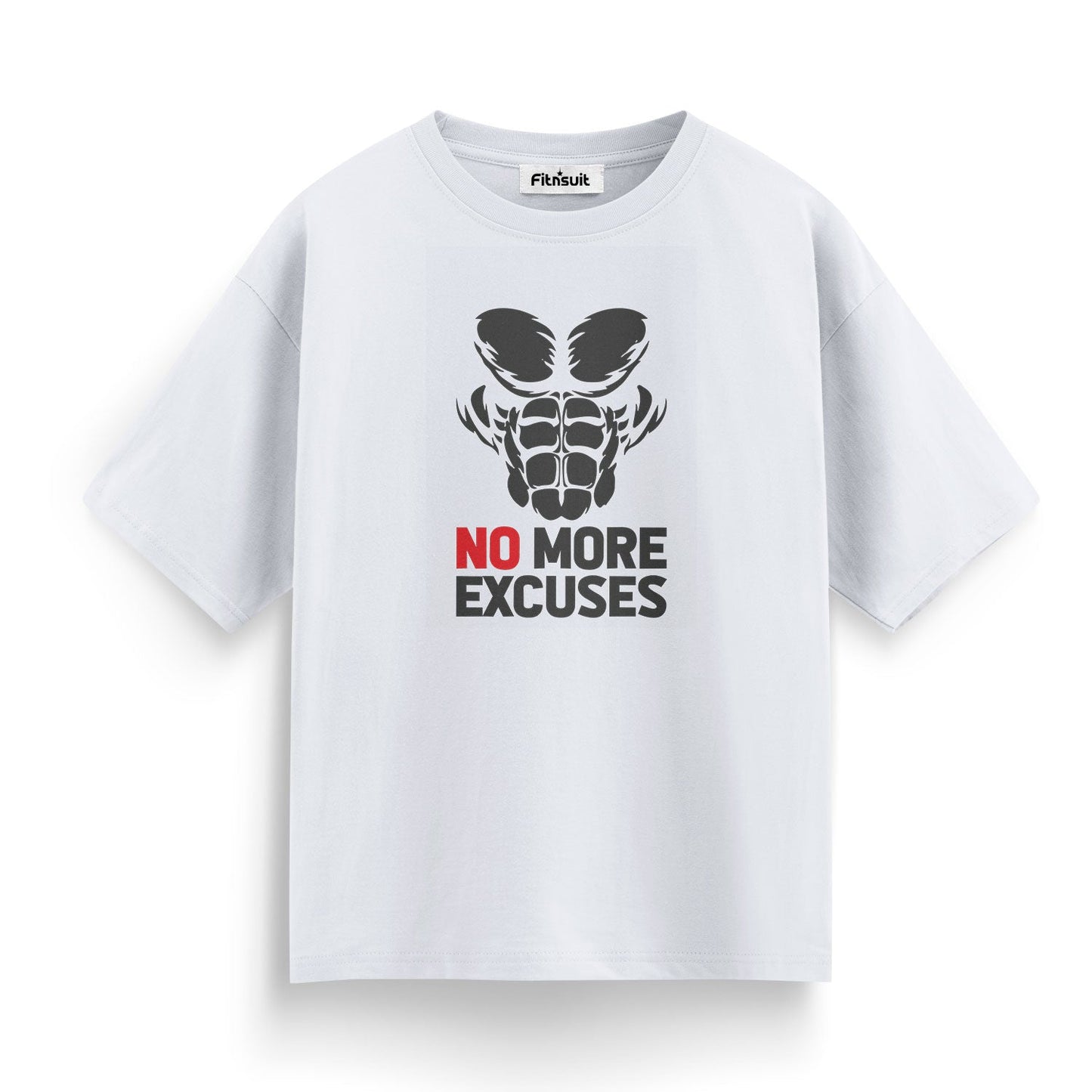 No More Excuses Muscle Abs Gym Motivational T shirt