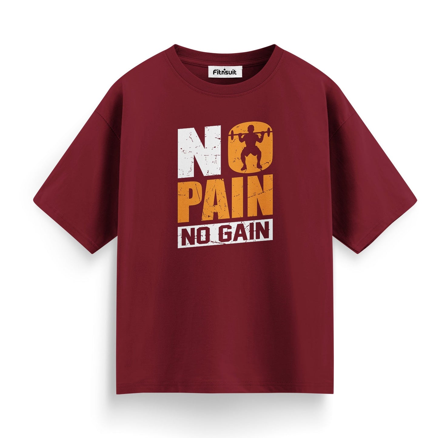 No Pain No Gain with Silhouette Gym Motivational T shirt