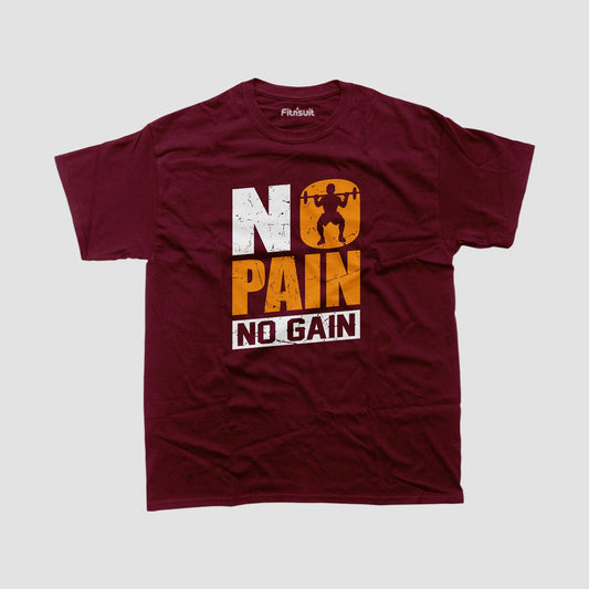 No Pain No Gain with Silhouette Gym Motivational T shirt