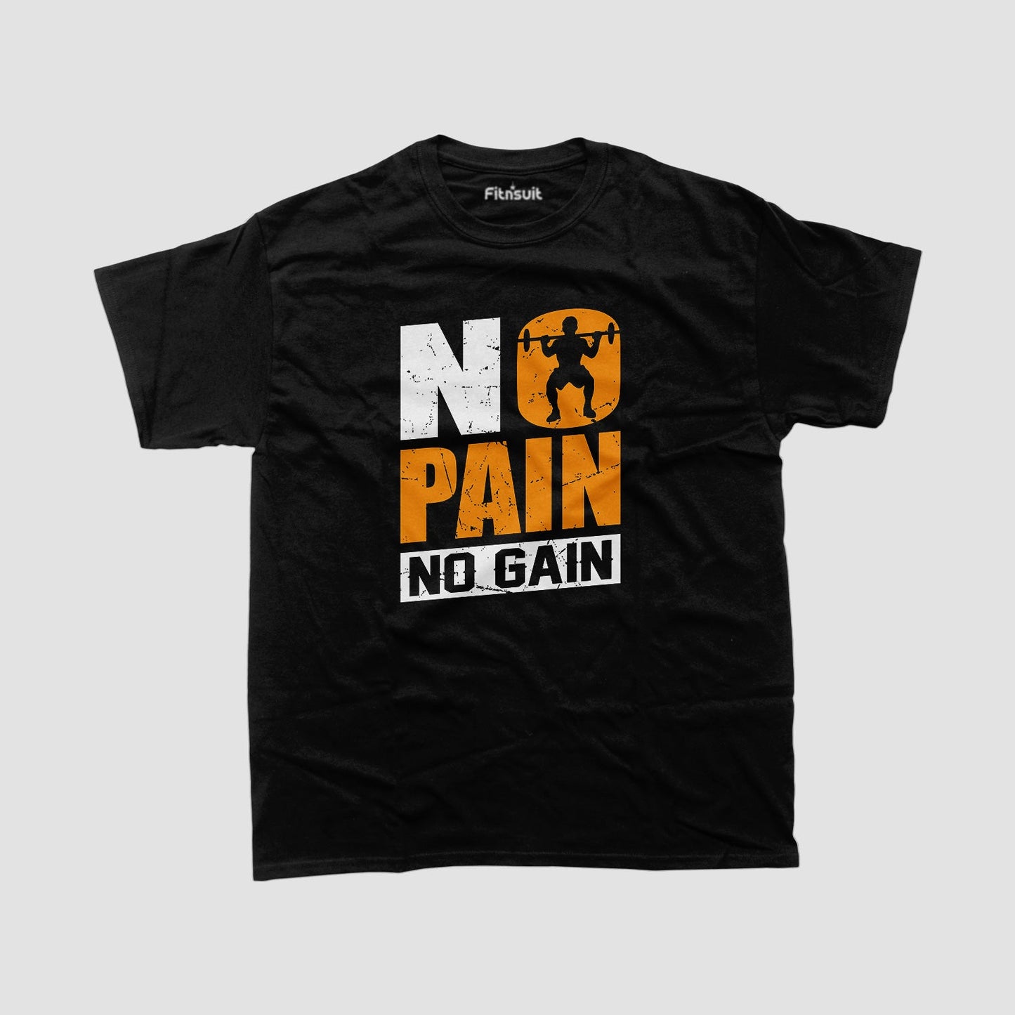 No Pain No Gain with Silhouette Gym Motivational T shirt