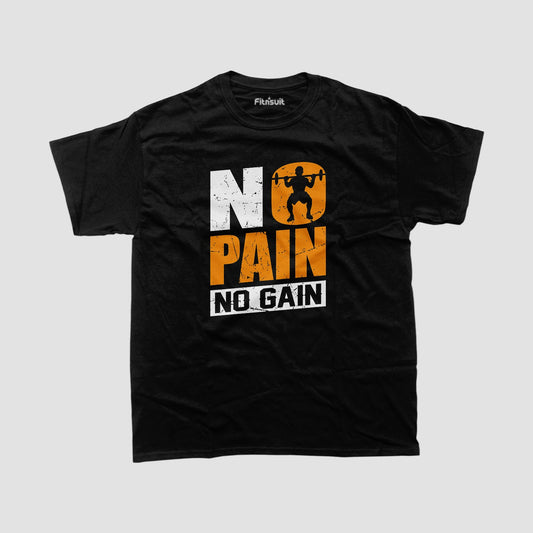 No Pain No Gain with Silhouette Gym Motivational T shirt