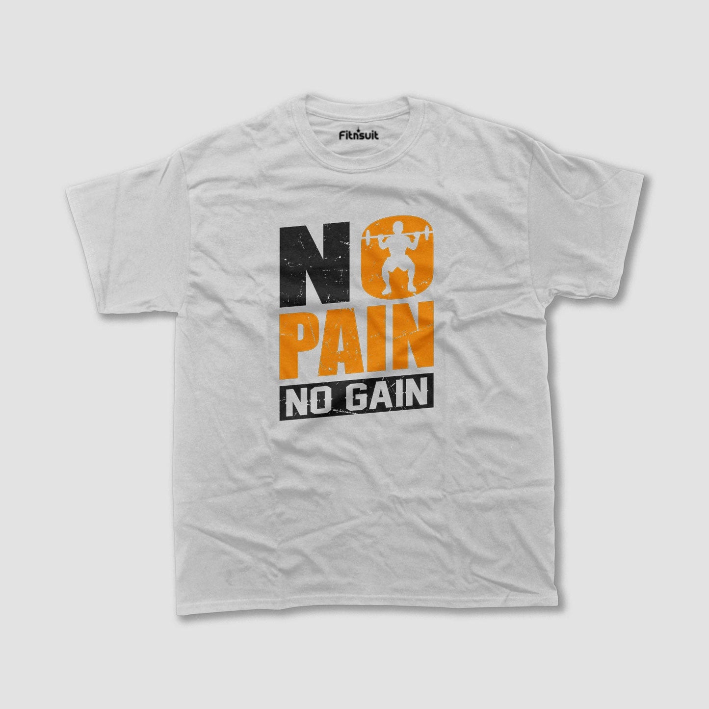 No Pain No Gain with Silhouette Gym Motivational T shirt