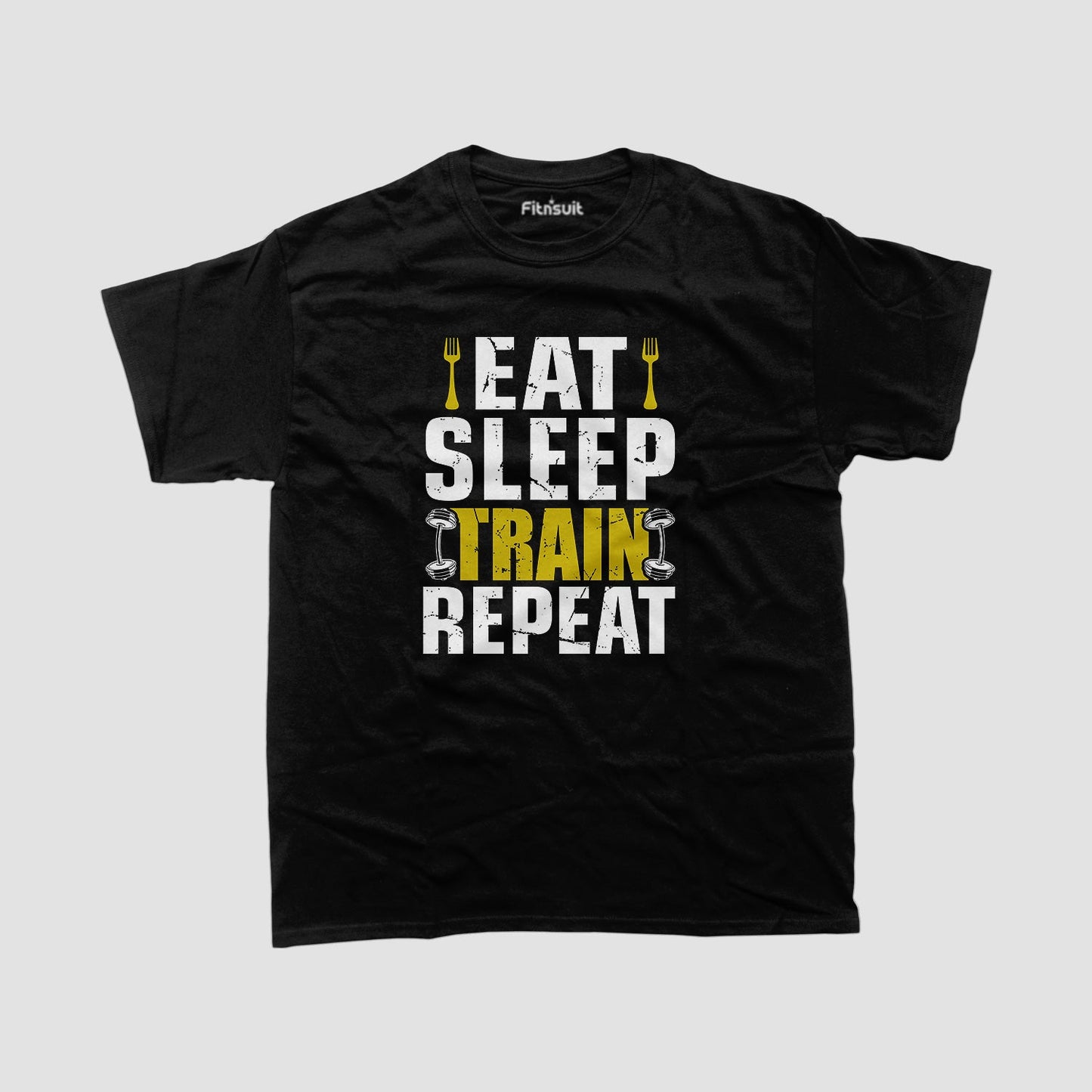Eat Sleep Train Repeat Gym Motivational T shirt
