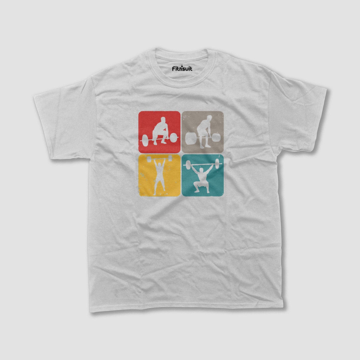 Retro Weightlifting Silhouettes Gym Motivational T shirt