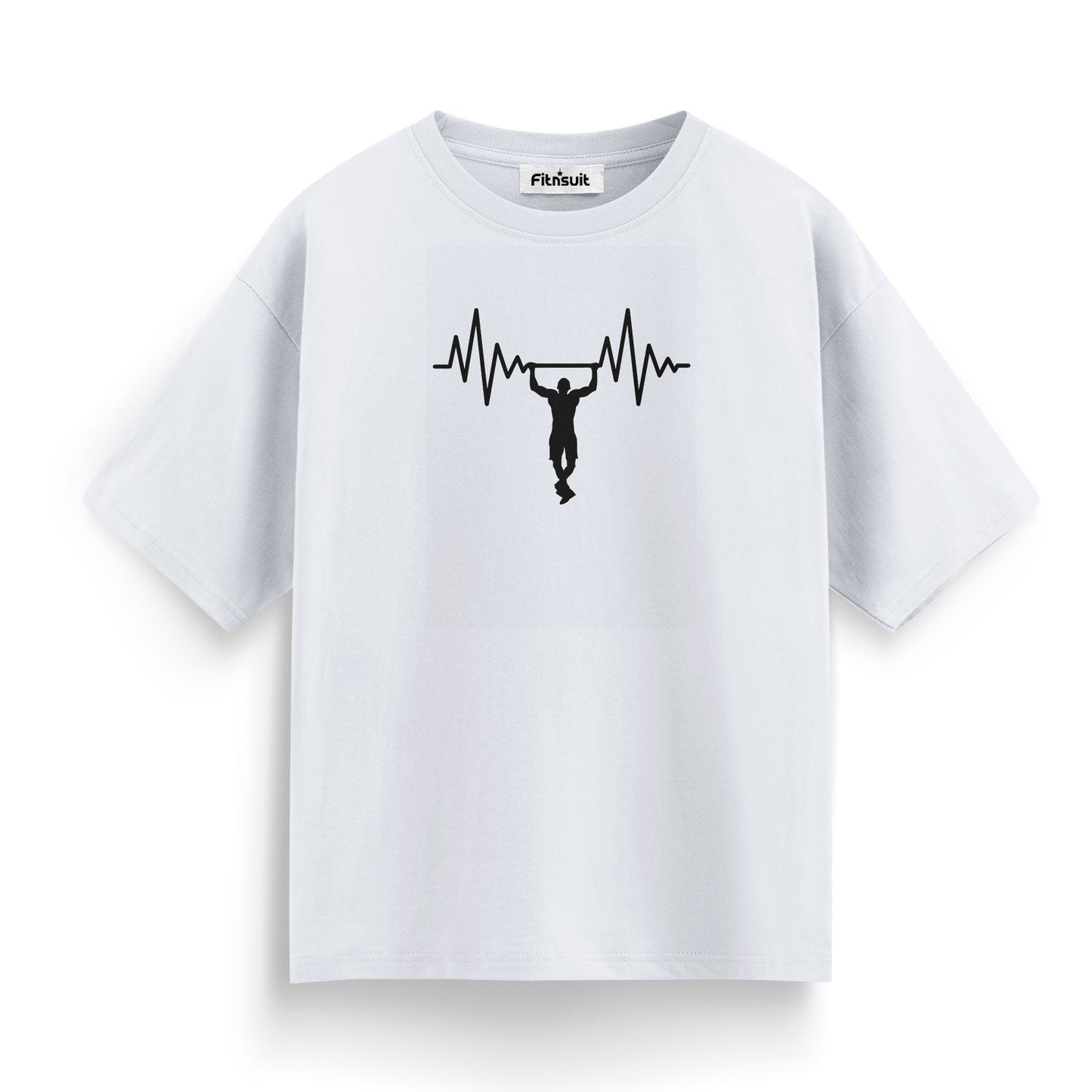 Heartbeat with Lifter Silhouette Gym Motivational T shirt
